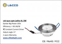 China 1W High Power LED Spot Lights Lathe Aluminum 300 LM With Epistar LED Chip factory