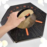 Quality Custom Octagonal Pizza Box With Handle Paper Disposable for sale