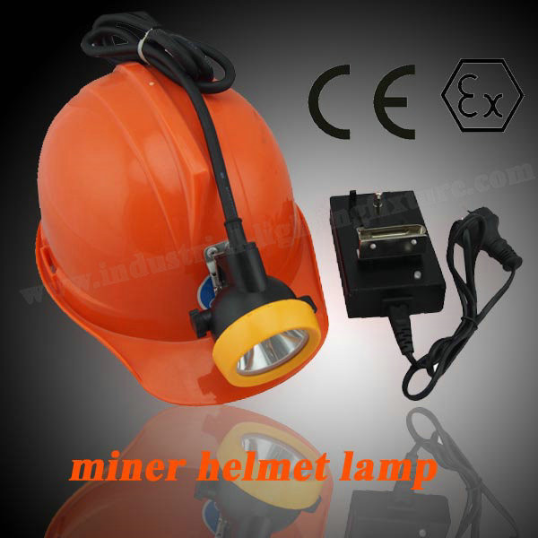 Quality 15000lux led corded rechargeable mining cap lamp with low power indication for sale