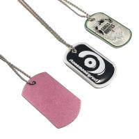 China Laser Engraved Pendant Dog Tag Metal Necklace Customised Plain Blank Pet ID Tag factory