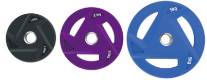 Quality 2.5kg - 20kg Weight Plates , Colourful PU Material Gym Spare Parts Logo for sale