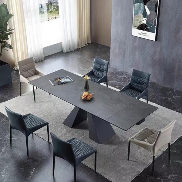 Quality StylishExtend Rectangular Ceramic Marble Dining Room Table for sale