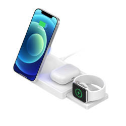 Quality Over Voltage Power Qi Wireless Charger Station White ABS Material for sale
