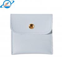 China High end custom logo pu leather Microfiber Button Jewelry Pouch white pink velvet drawer jewelry gift bag pouch with log factory