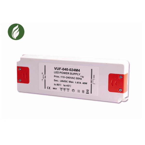 Quality Indoor Lighting Ultra Thin LED Driver 40W 24V Anticorrosive Plastic for sale