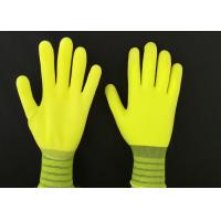 Quality 13G Yellow Latex Coated Gloves High Extension Elastic Knitting Customized Size for sale