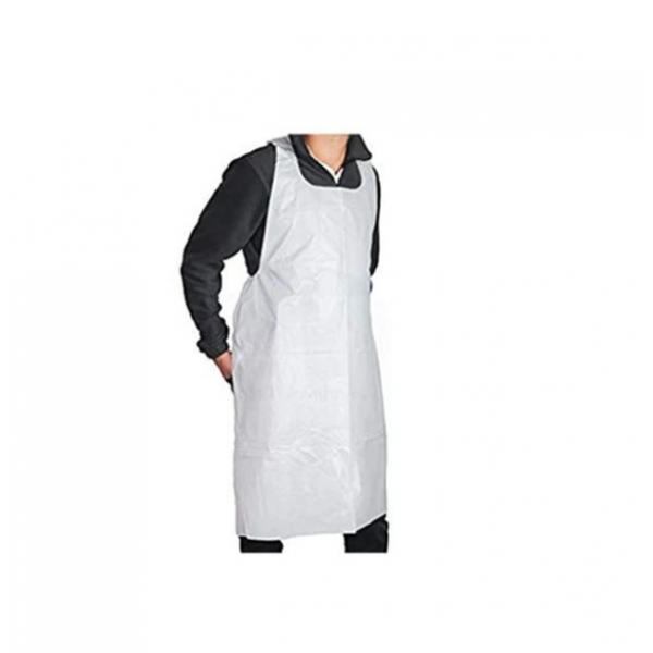 Quality 90X133cm Medical PE Disposable Apron White Dirt Proof With Sleeves for sale