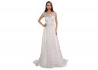 China Backless White Wedding Bridesmaid Dresses Embroidery Lace Long Dress factory