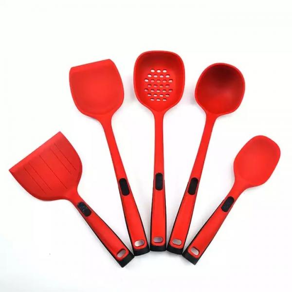 Quality BPA Free 5 Pieces Silicone Spatula Kitchenaid Cooking Utensils Set Heat Resistant for sale