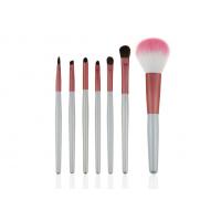 China Round Travel Makeup Brush Set Pink Makeup Brushes Kit With White handle for sale