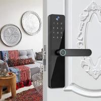 Quality Peephole Camera Front Door Lock TH-505 Elegant Black Aluminium Alloy Smart Door for sale