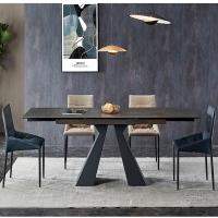 China Modern Square Extendable Dining Table Living Room Sintered Stone expandable dining room table factory