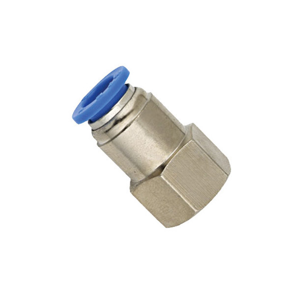 Quality Female Straight One Touch Brass Nickel Plate Air Tube Fittings with O ring for sale