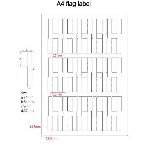 Quality 24*84*9*37m 2mil White Matte Synthetic Paper Flag Tag For Cable Label With Tear Hard for sale