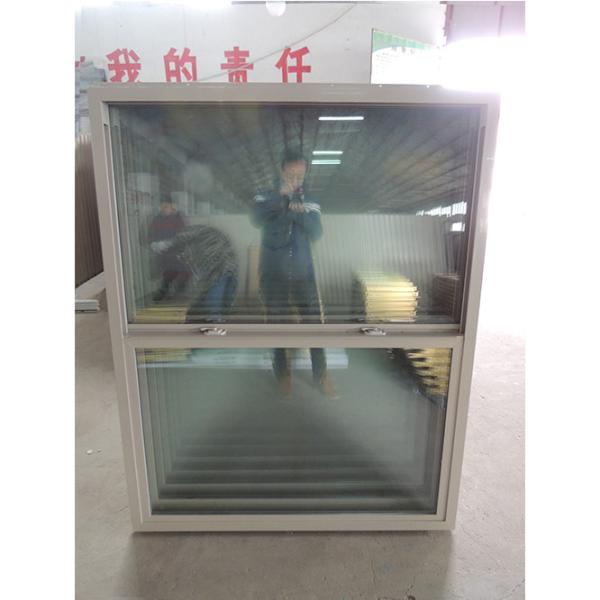 Quality Ventilation Glass Apricot UPVC Single Hung Window Vertical Sliding Design for sale