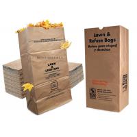 Quality Large Biodegradable Lawn Leaf Paper Bags Paper Trash Compostable Yard Waste for sale