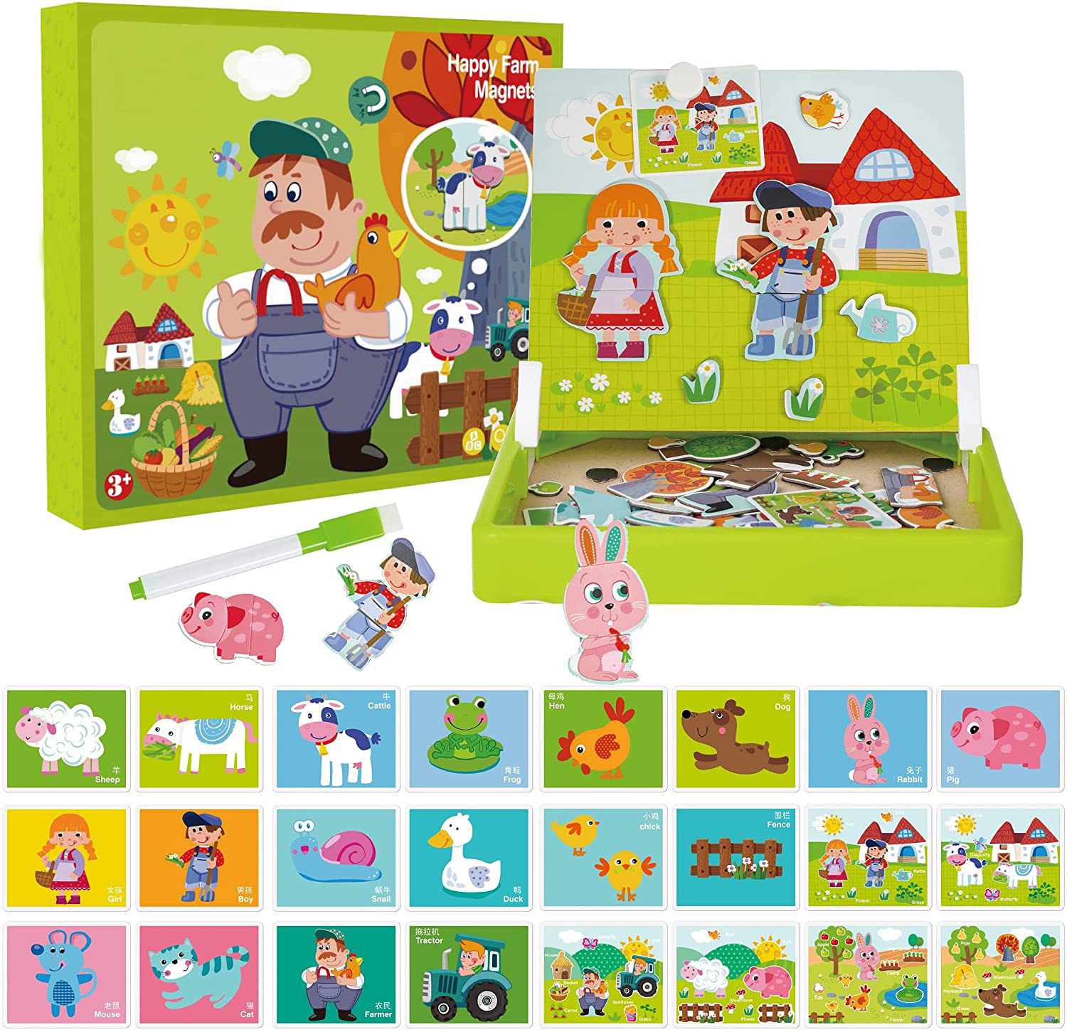 China Customized Children'S Wood Magnetic Jigsaw Puzzles Learning Toys For 4 Year Olds 65pcs for sale