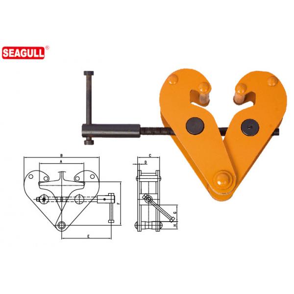 Quality 1t - 10t Universal Steel Beam Clamps For Lifting , Adjustable Girder Clamp for sale