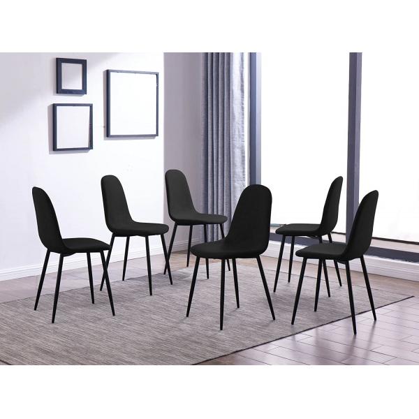 Quality Upholstered Cover Contracted Kitchen Dining Chair Modern Black Metal Dining Chairs for sale