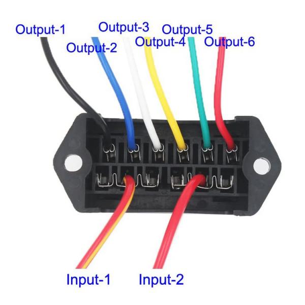 Quality 2 Input 6 Output Car Blade Fuse Blocks ATO Inline 12V Fuse Holder With Wire for sale
