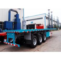 China 28 Ton Landing Gear Flatbed Semi Trailers , Steel 40ft Flatbed Trailer factory