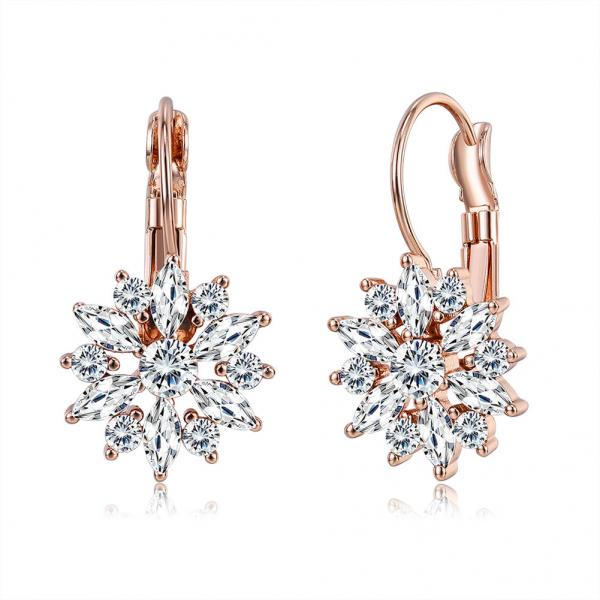 Quality 21mm Crystal 2.14g Custom Hoop Earrings OEM Dangle Drop Hoop Earrings Jewelry for sale