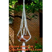 China Wholesale 4 Sets colorful Macrame Plant Hanger Indoor Outdoor Hanging Planter Basket Cotton Rope 4 Legs 40 Inch--Pink factory