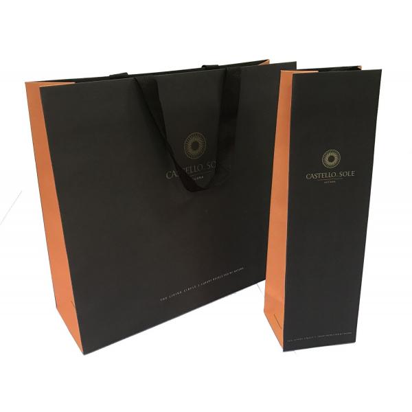 Quality Black Personalised Handmade Sheet Paper Bag Customized Logo Printing for sale