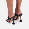 China EUR 35-40 8cm Black High Heels With Ankle Strap Comfortable Square Toe factory