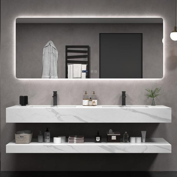 Quality Customized Bathroom Vanity Units Luxury Slate Wall Mounted Floating for sale