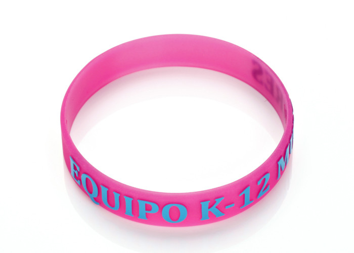 China 1/2 inch silicone rubber bracelet embossed and  printed logo 3D printing for sale