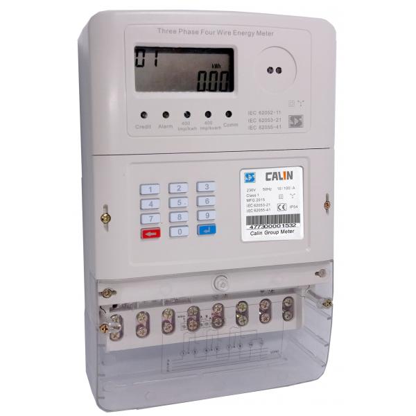 Quality Ultrasonic Welded 3 Phase Electric Meter , 3 Element 4 Quadrant STS Prepayment Meter for sale