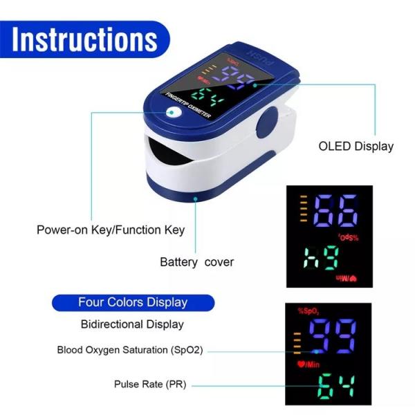 Quality Colour Led Screen Digital Handheld Portable Fingertip Pulse Oximeter for sale