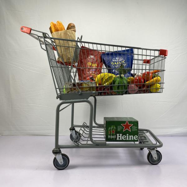 Quality Customizable 175L Grocery Store Shopping Cart Supermarket Trolly With Foldable for sale
