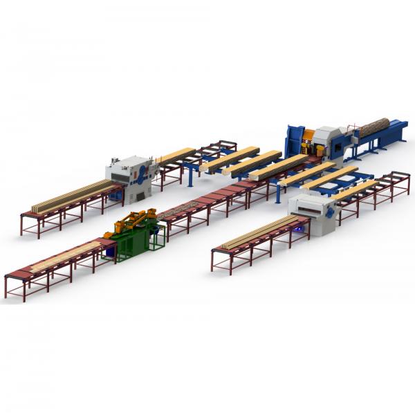Quality Automatic Multiple Blades Ripsaw Rip Saw Wood Sawing Line to process logs into timber for sale