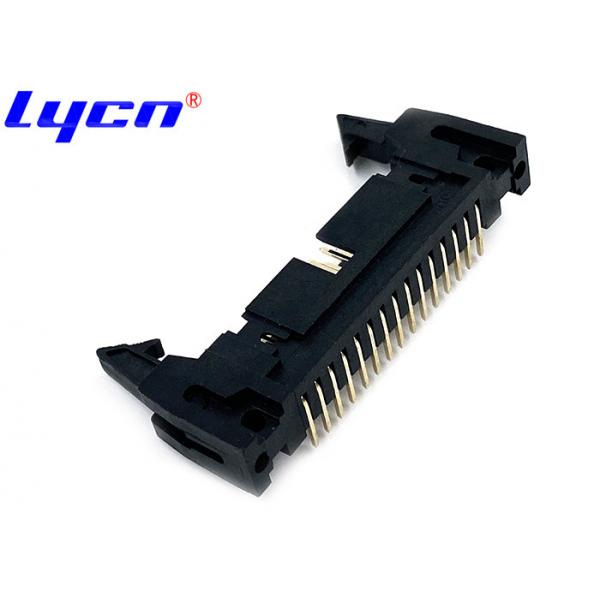 Quality 8P - 100P Right Angle Pin Header 2.54mm Double Row LCP Black for sale