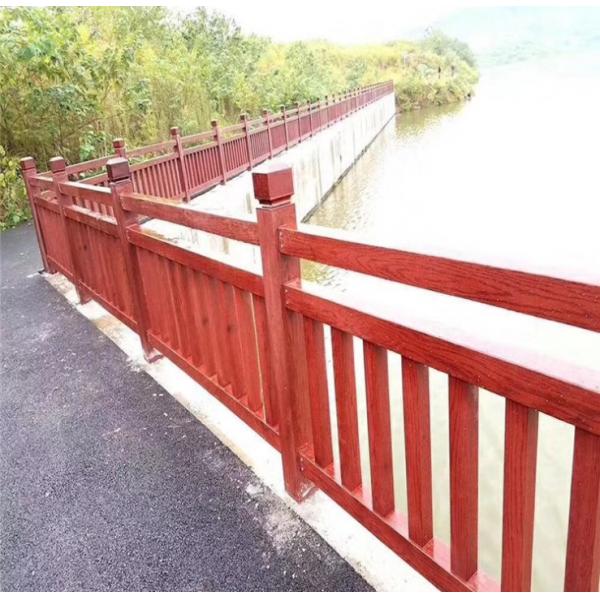 Quality Wood Colour FRP Guardrail Fiberglass Deck Railing Used In Landscape Areas for sale