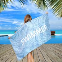 China RPET Waffle Microfiber Custom Embroidered Beach Towels Blankets Sample Free factory