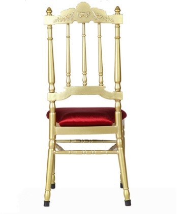 Quality Contemporary Aluminum Gold Chiavari Chairs With Cushions 5cm for sale