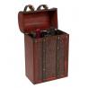 China Classic and luxury treasure chest wooden custom wine box, wooden for 2 wine bottles factory
