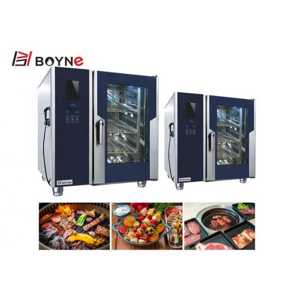 Quality Food Commercial Kitchen Cooking Equipment Gas Type LCD Six Trays Combi Oven for sale