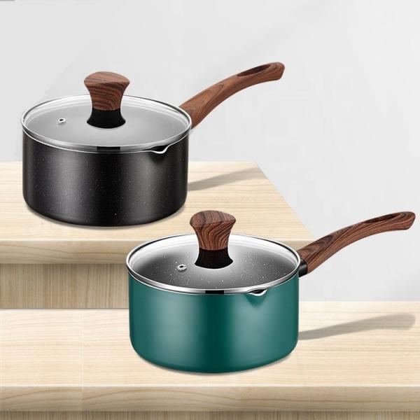 Quality Small Kitchen Sauce Pans With Wooden Handle Non Stick 16 / 18 / 20cm for sale