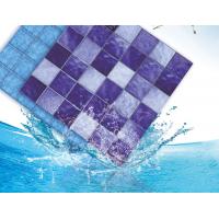 Quality Backsplash Square Swimming Pool Mosaic Tiles , SGS 6mm Decorative Ceramic Tile Bule for sale