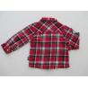 China Engraved Cap Snap Baby Girl Tees Woven Yarn Check Shirt factory