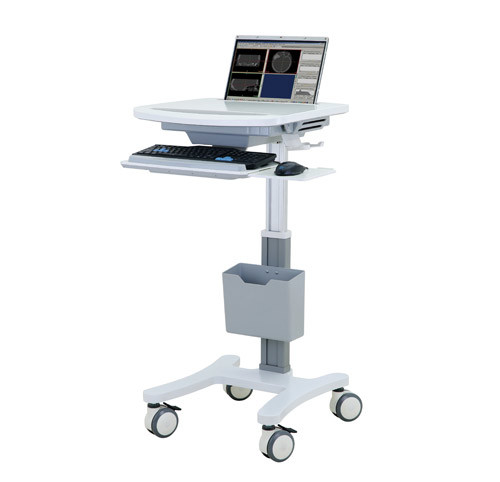 Quality Aluminum Rolling Computer Cart Medical All In One With Table Height 80-120cm for sale