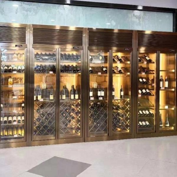 Quality Bar Counter LED Metal Wine Cabinet For Restaurant And Cellar Storage for sale