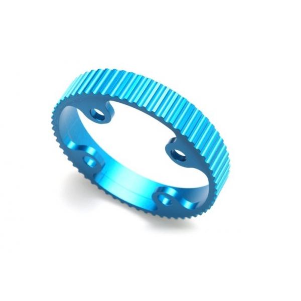 Quality Blue CNC Turned Parts CNC Lathe Turning Accessories Aerial Photography for sale