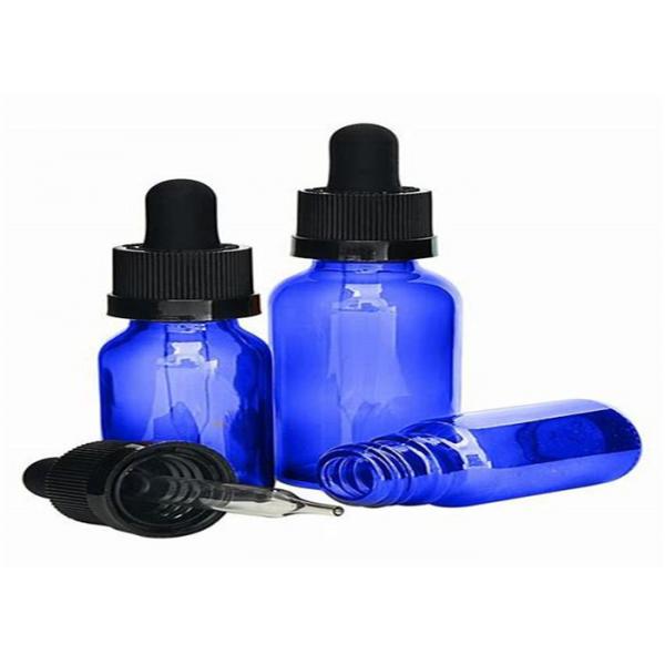 Quality Portable Blue Glass Dropper Bottles Multifunctional High Durability With Even Thickness for sale