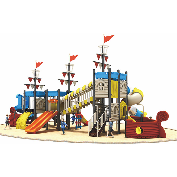 China Commercial School Toy Playground Slide Customized Combined Pirates Ship Outdoor factory
