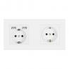 China Wall 3 frame power socket eu grounded electrical plug,socket with usb PC panel 258mm*86mm white/black/gold factory